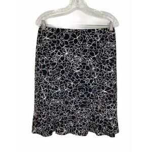 Black & white Floral Print Skirt M 8/10